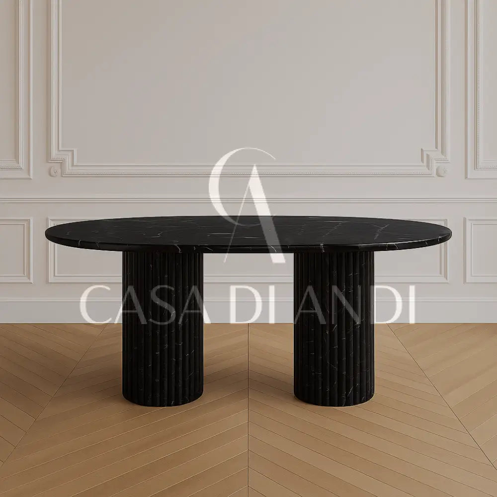 Impero black marble luxury dining table Dubai