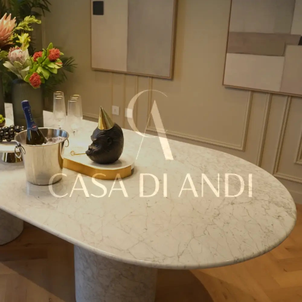 White Carrara Marble Dining Table Dubai