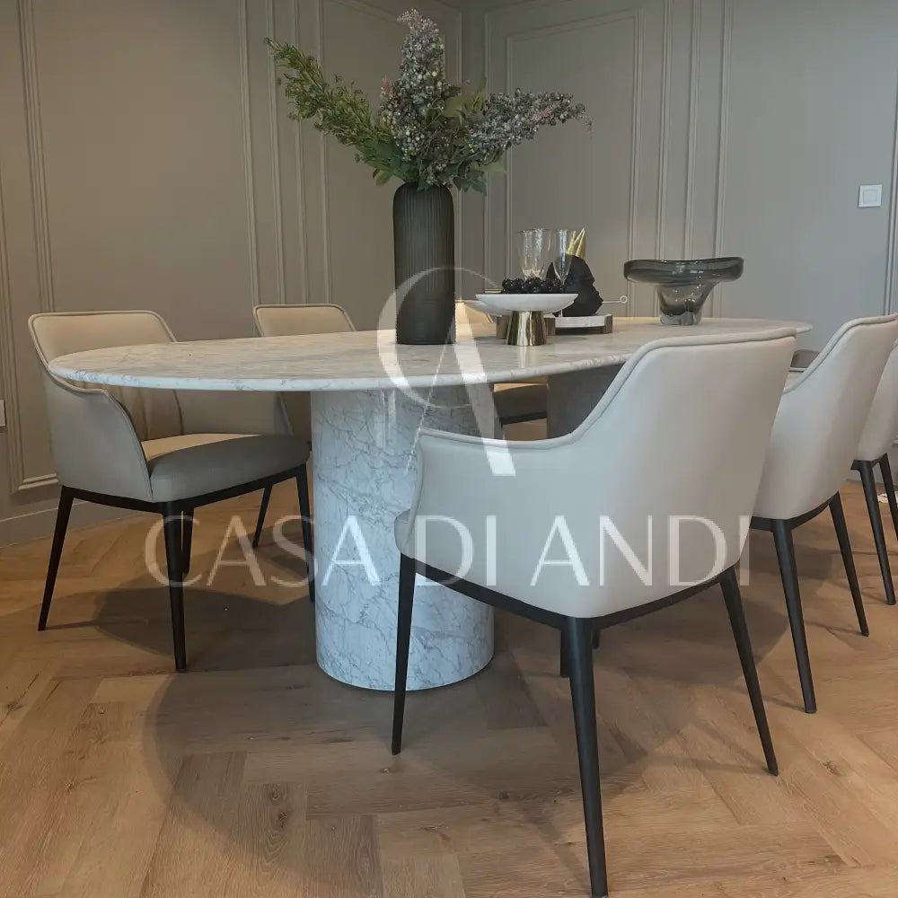 White Carrara Marble Dining Table Dubai