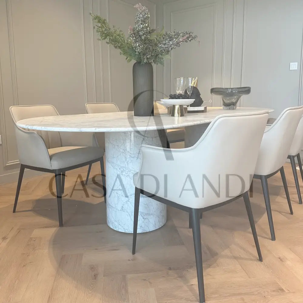 White Carrara Marble Dining Table Dubai