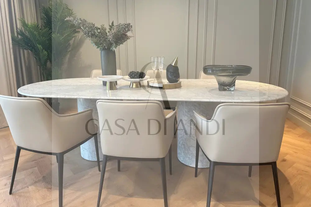 White Carrara Marble Dining Table Dubai