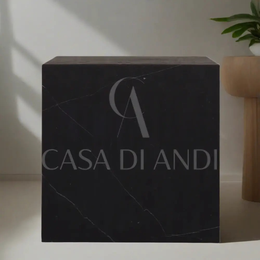 QUADRO BLACK MARQUINA MARBLE SIDE TABLE