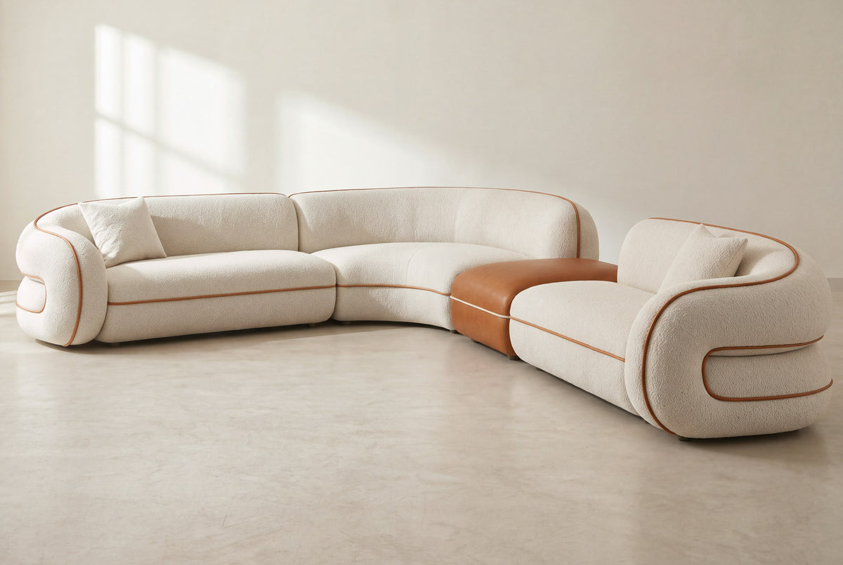 Anello modular corner sofa, front view