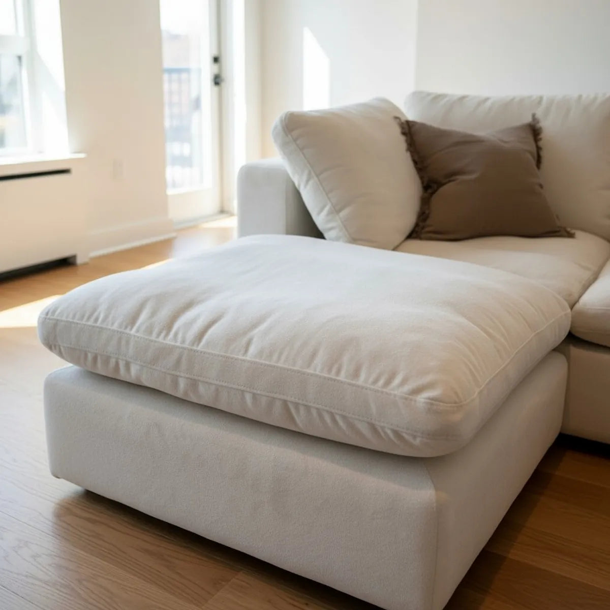 Cloud Nine Feather-Filled Sofa in Off White – Left Chaise by Casa Di Andi Dubai.