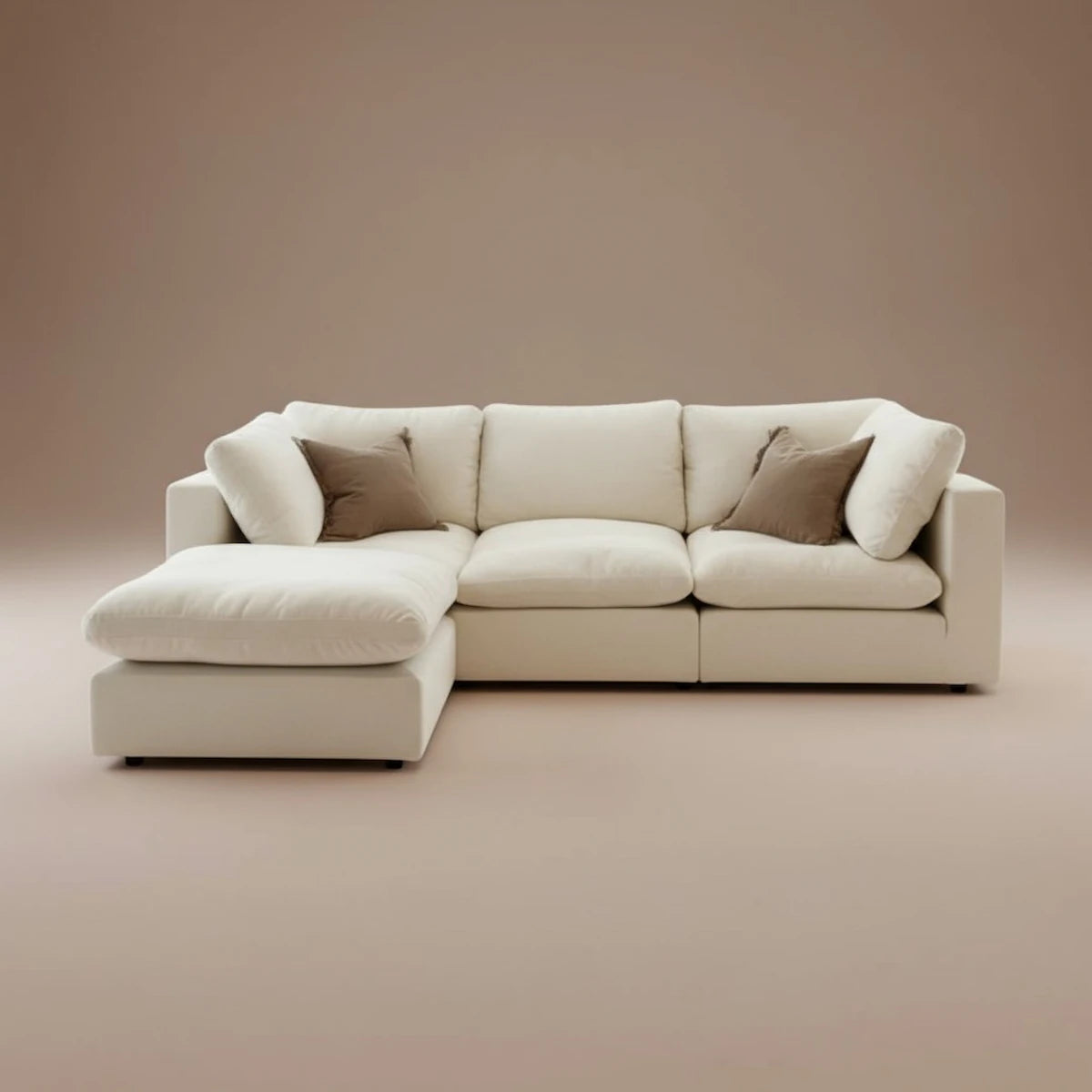 Cloud Nine Feather-Filled Sofa in Off White – Left Chaise by Casa Di Andi Dubai.