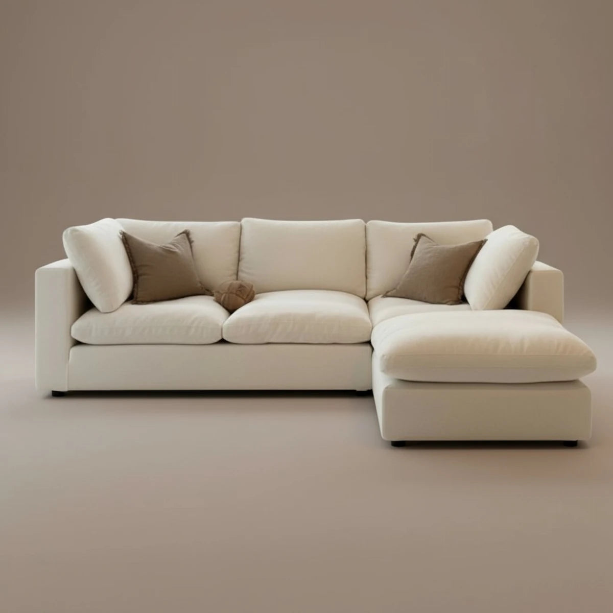 Off-White Feather-Filled Right Chaise Sofa – Cloud Nine | Casa Di Andi Dubai