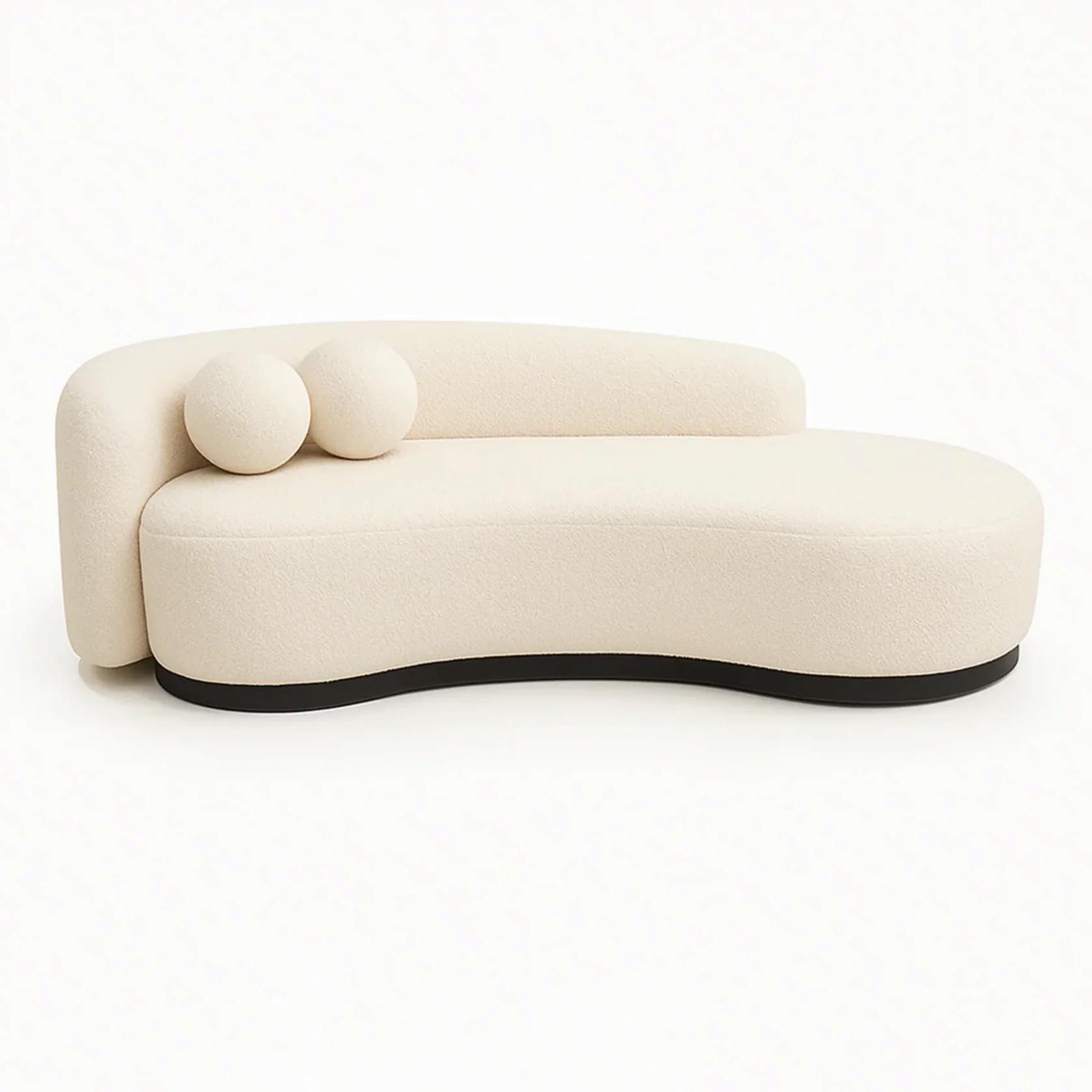 Cream Bouclé 3-Seater Sofa – Luna (Left Arm) | Casa Di Andi Dubai