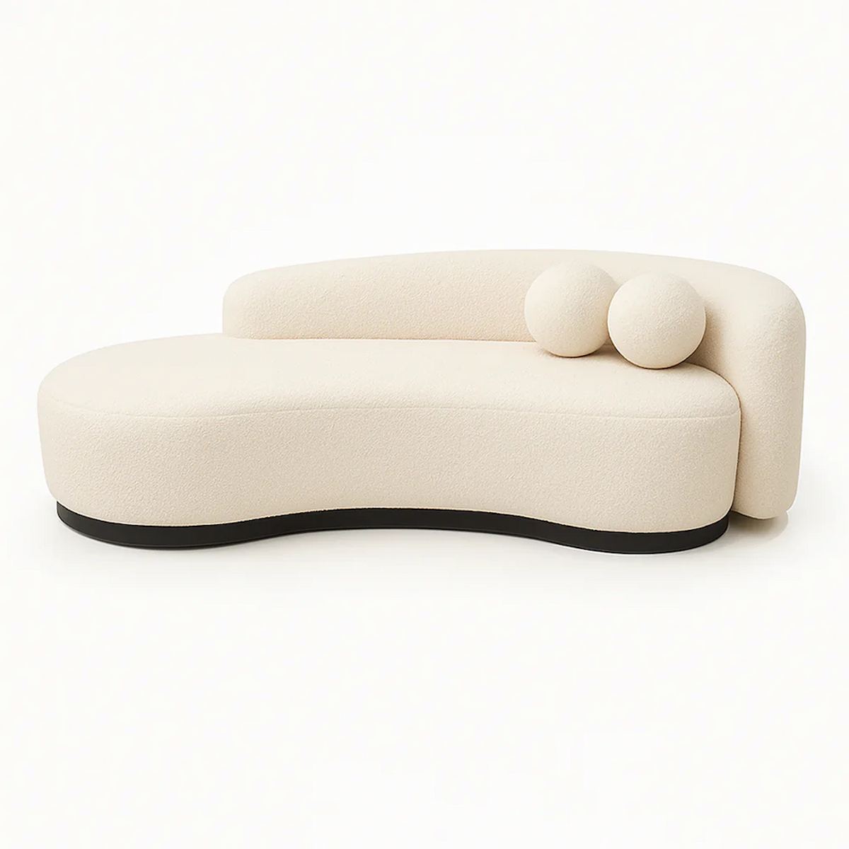 Cream Bouclé 3-Seater Sofa – Luna (Right Arm) | Casa Di Andi Dubai