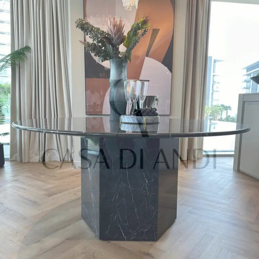 Black Marquina Marble Dining Table Dubai 