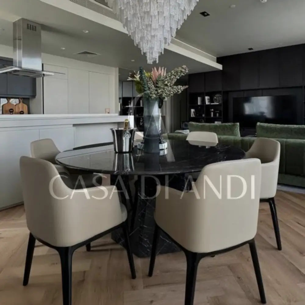 Black Marquina Marble Dining Table Dubai 