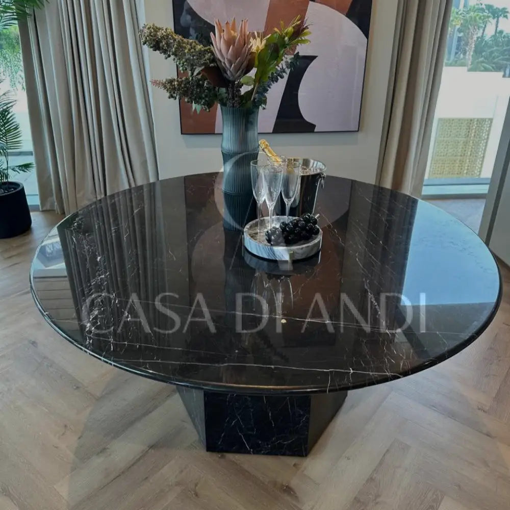 Black Marquina Marble Dining Table Dubai 