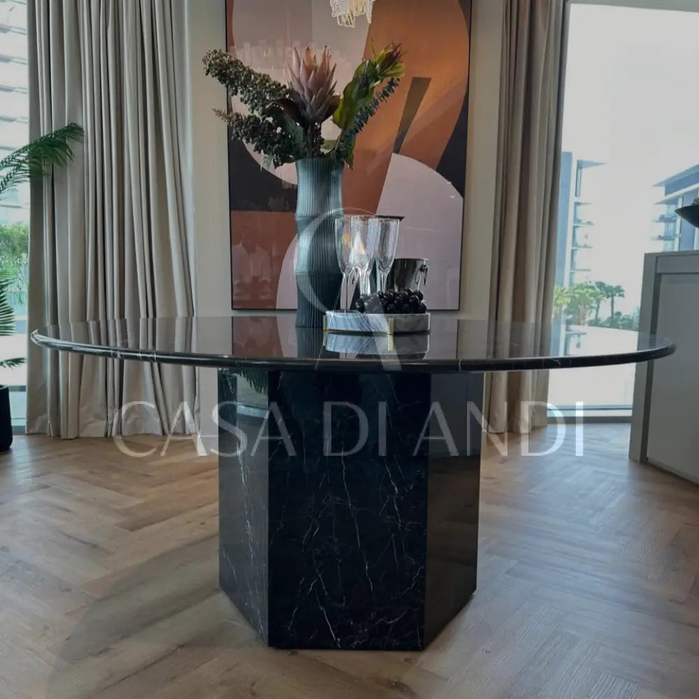 Black Marquina Marble Dining Table Dubai 