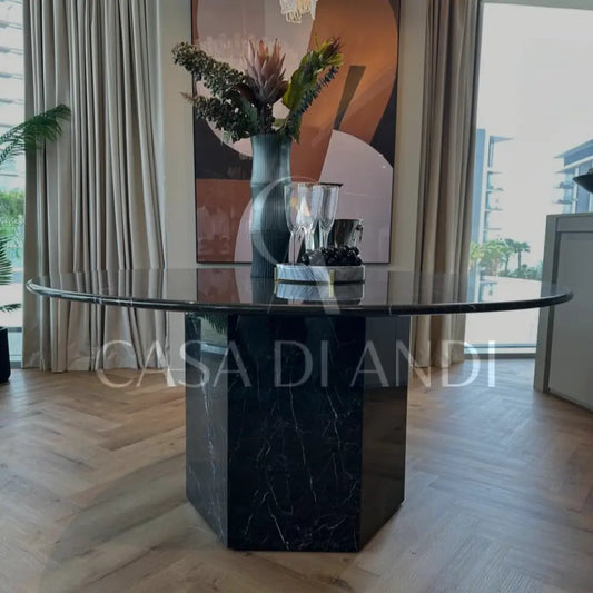 Black Marquina Marble Dining Table Dubai 
