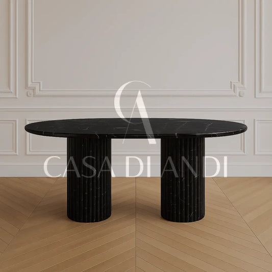 Impero black marble luxury dining table Dubai