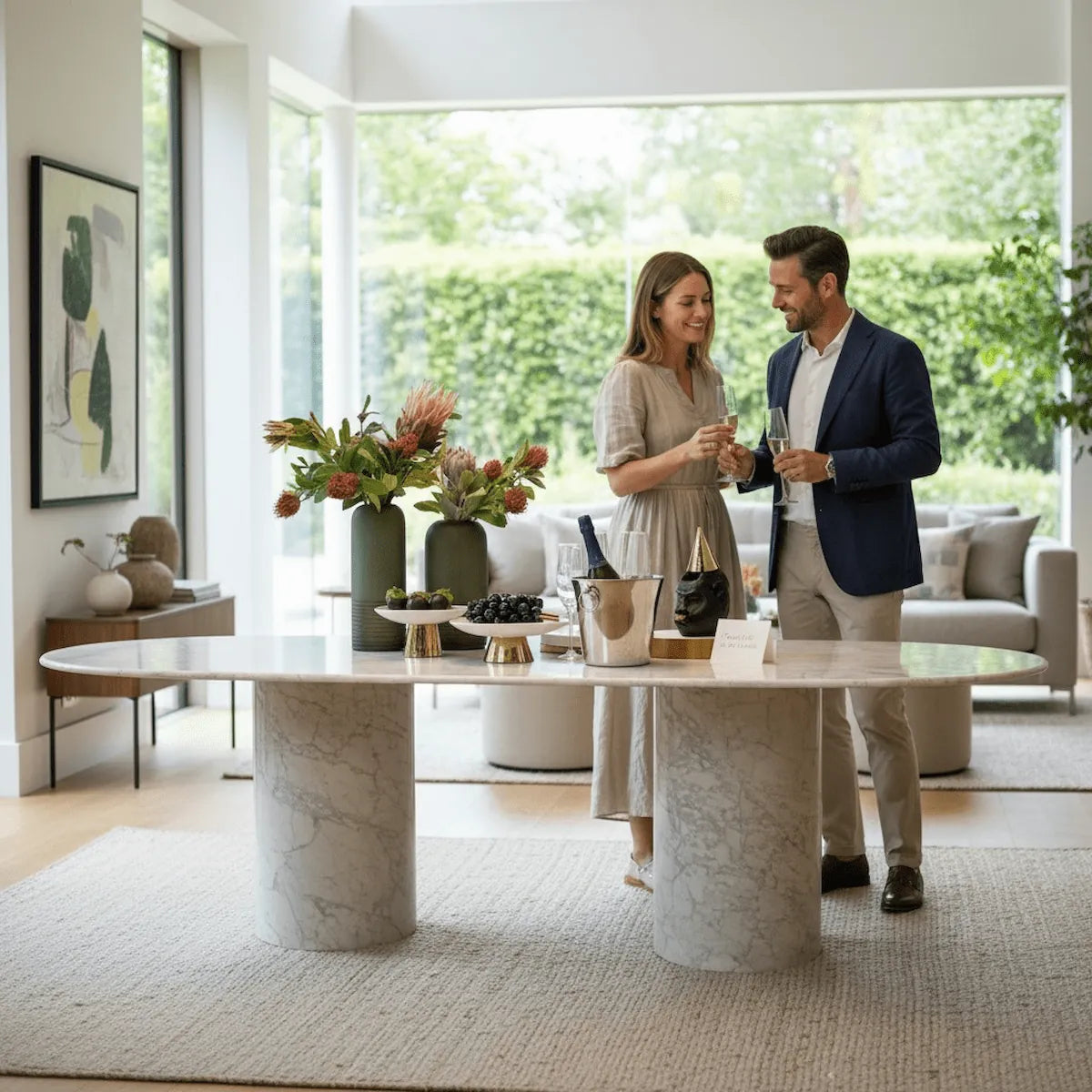 Impero White Carrara Marble Dining Table | Casa Di Andi