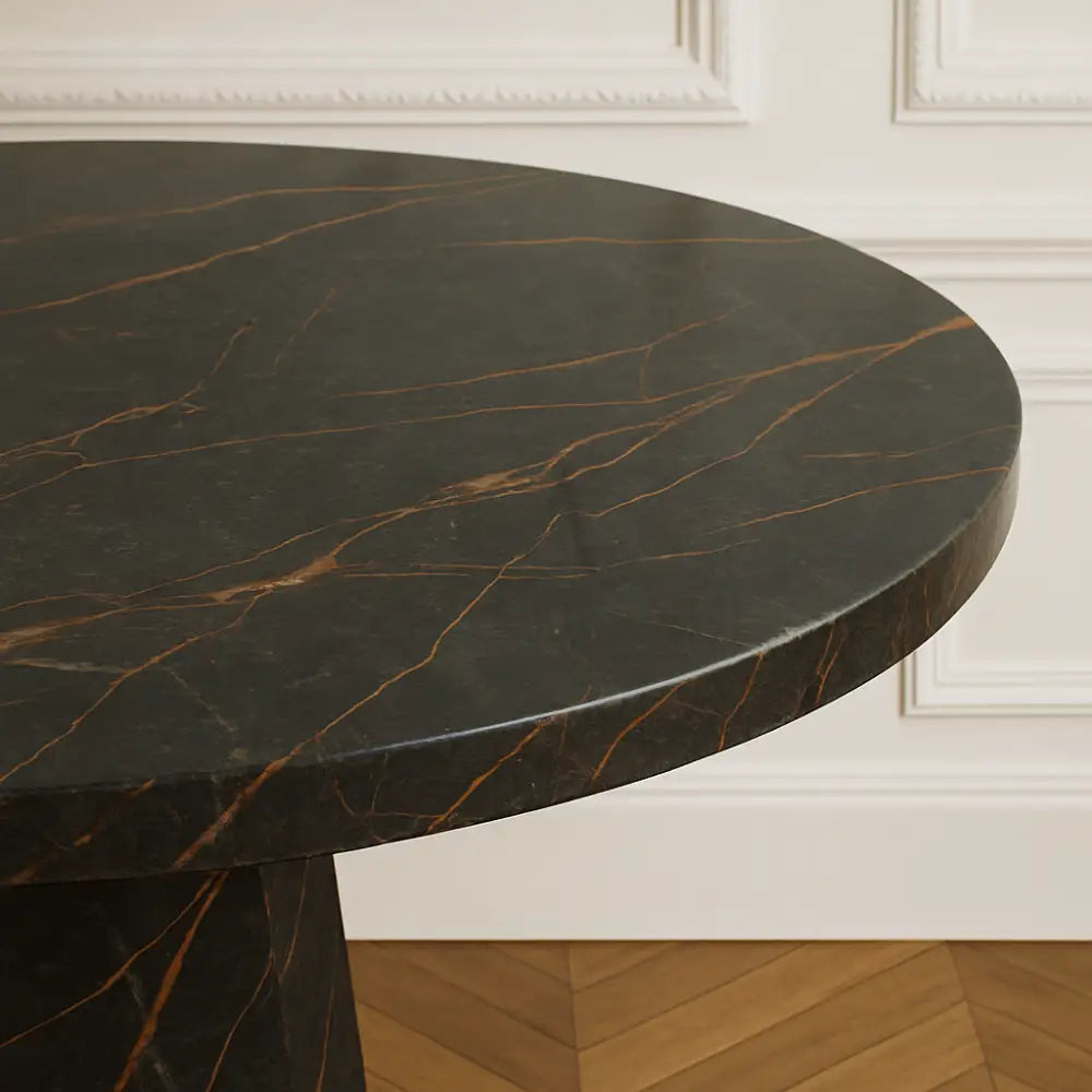 Lucia round dining table in Saint Laurent marble by Casa Di Andi Dubai