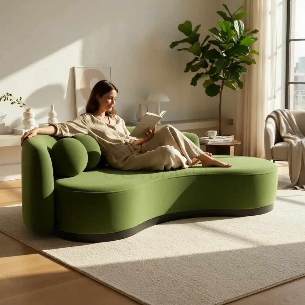MODERN 3-SEATER LUNA SOFA IN GREEN VELVET – LEFT ARMREST | CASA DI ANDI DUBAI (Copy) Sofa