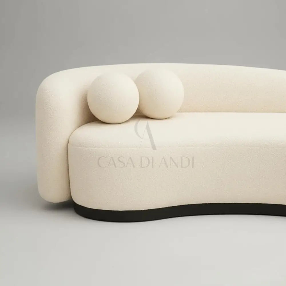 Luna Cream Sofa — Modern Bouclé 3-Seater Left Armrest| Casa Di Andi Essentials Dubai Sofa