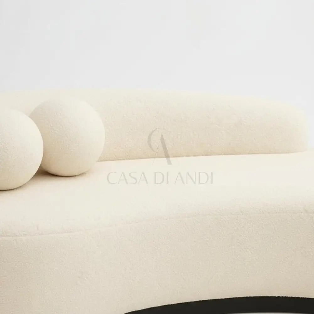 Luna Cream Sofa — Modern Bouclé 3-Seater Left Armrest| Casa Di Andi Essentials Dubai Sofa