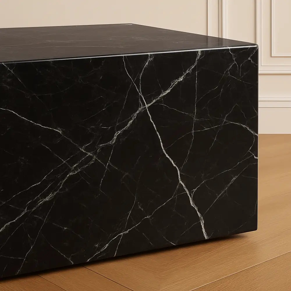 Black marble rectangular coffee table – Casa Di Andi