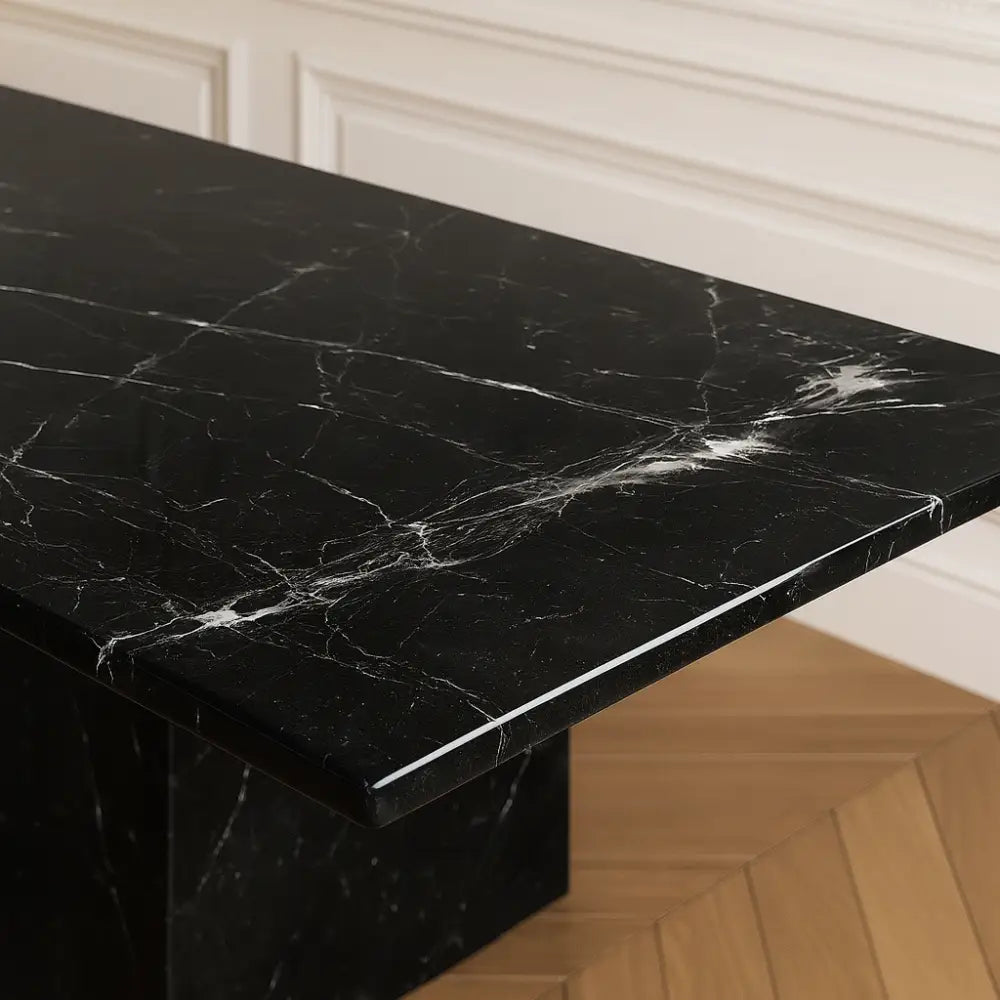 Black marble rectangular dining table – Casa Di Andi