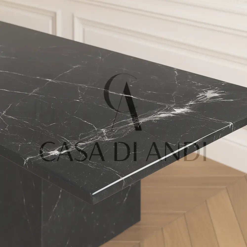 Marquina Black Marble Dining Table Custom Made in Dubai 