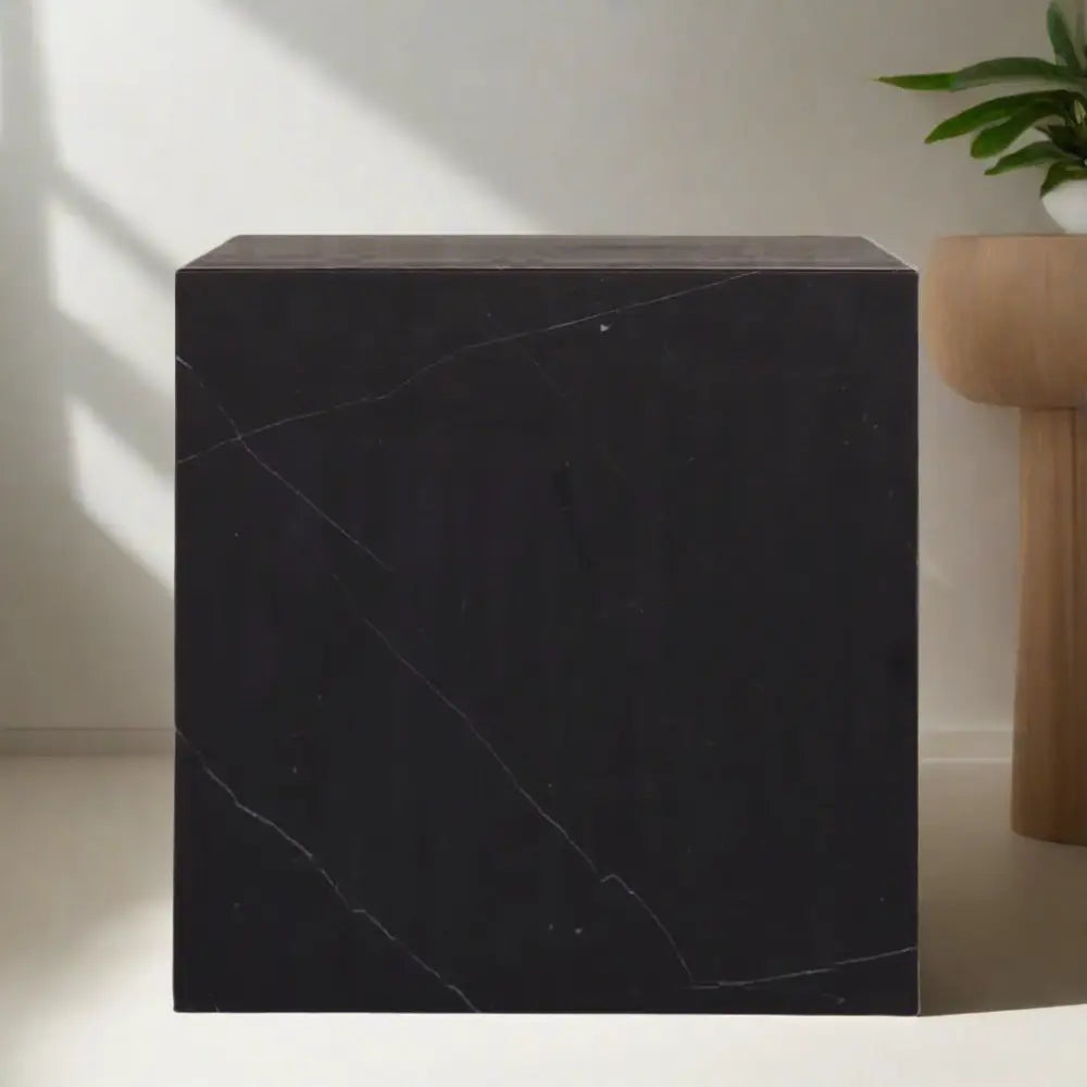 QUADRO BLACK MARQUINA MARBLE SIDE TABLE
