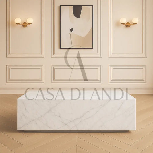 QUADRO CARRARA WHITE MARBLE COFFEE TABLE