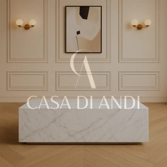 QUADRO CARRARA WHITE MARBLE COFFEE TABLE