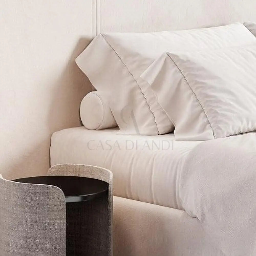 Modern bedroom with Sanctuary Bed and curved upholstered design – Casa Di Andi