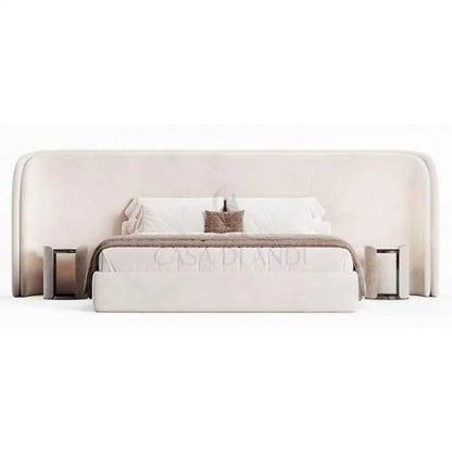 Modern bedroom with Sanctuary Bed and curved upholstered design – Casa Di Andi
