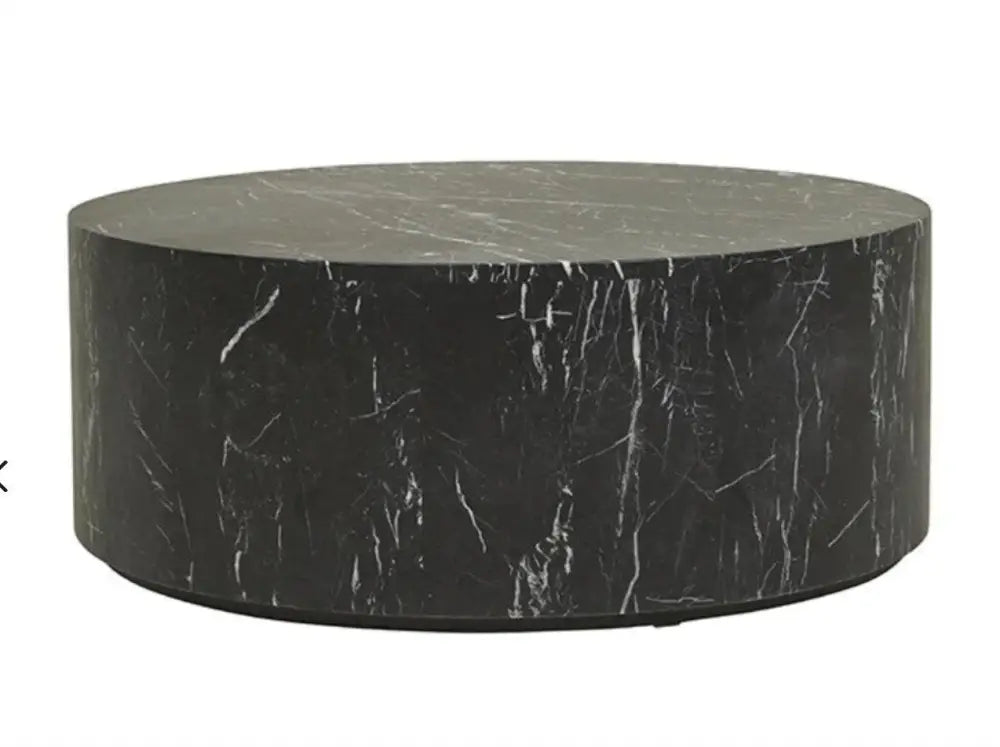 Black marble round coffee table with sculptural design – Casa Di Andi Dubai