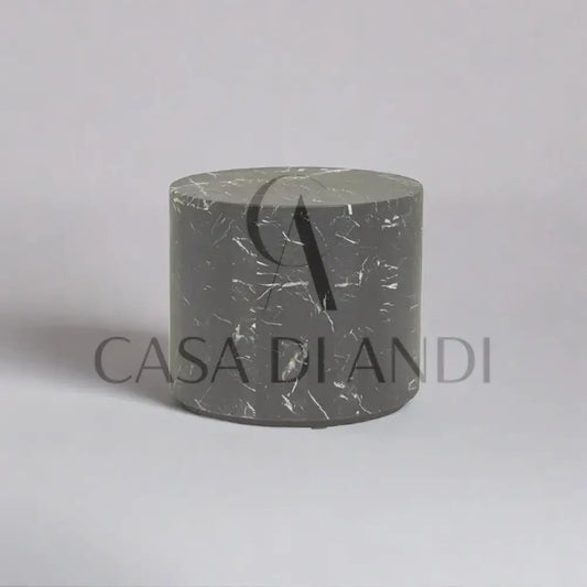 SFERICO BLACK MARQUINA MARBLE ROUND SIDE TABLE - CASA DI ANDI