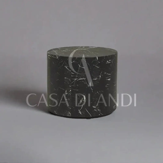 SFERICO BLACK MARQUINA MARBLE ROUND SIDE TABLE - CASA DI ANDI