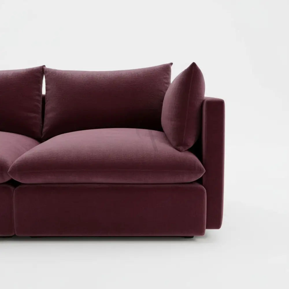 Vera 3-Seater Sofa in burgundy velvet fabric by Casa Di Andi Dubai